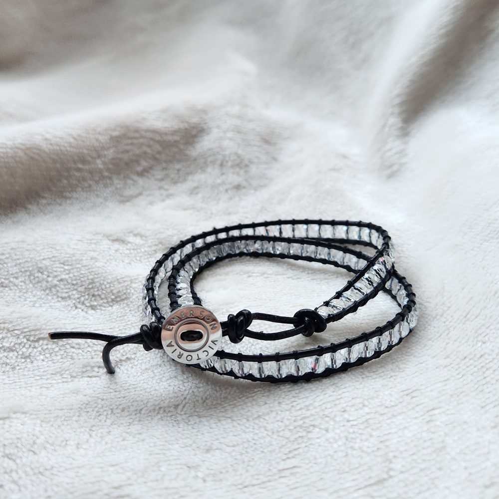 Black and Silver Wrap Bracelet